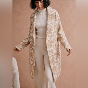 Sezane Jim Coat - Ecru/yellow garden